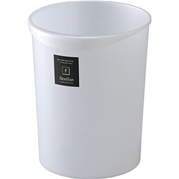 フレクション 40個セット 丸形ゴミ箱 メタリックホワイト 幅222mm 8L