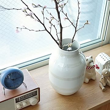 Kahler オマジオ フラワーベース 高さ31cm パール