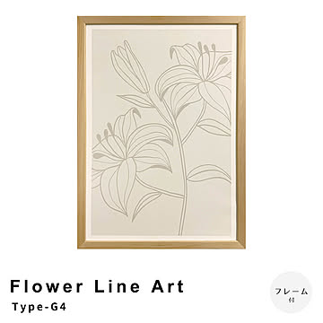 Flower Line Art Type-G4 アートポスター（フレーム付き） m13397