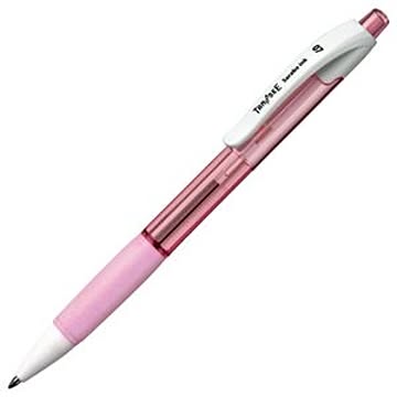 （まとめ） TANOSEE ノック式油性ボールペン（なめらかインク） 0.7mm 黒 （軸色 クリアピンク） 1本 【×60セット】