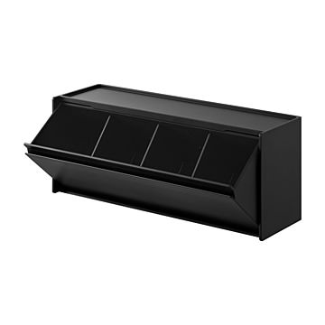 tower タワー(山崎実業) ウォール洗面収納ケース 石こうボード壁対応 Wall-Mounted Washbasin Storage Unit フラップ式 浮かせて収納 仕切り付き 綿棒 コットン