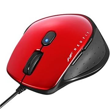 バッファロー（サプライ） 有線 BlueLED 5ボタン NEOFITマウス Sサイズ レッド BSMBU510SRD