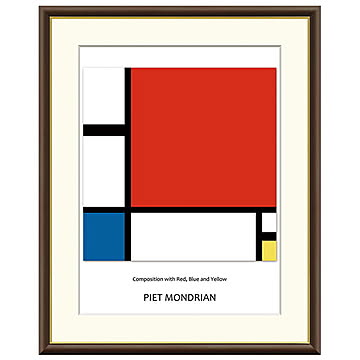 額絵 赤・青・黄のコンポジション ピート・モンドリアン 52x42cm 三幸
