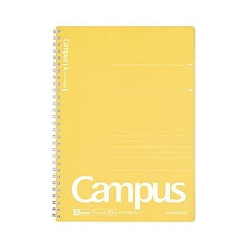 （まとめ）コクヨ キャンパスツインリングノート（PP表紙・スリム）セミB5 A罫 30枚 表紙黄 ス-T105AN-Y 1セット（5冊）【×10セット】
