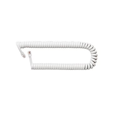 （まとめ） ミヨシ 受話器用カールコード 0.3m ストレート結線 白 DC-J403S／WH 【×10セット】
