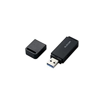 (まとめ)エレコム USB3.0対応メモリカードリーダ(スティックタイプ) MR3-D011BK×3セット