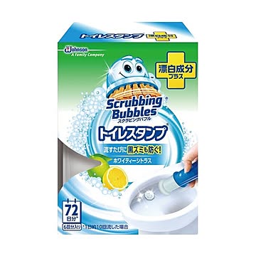 （まとめ）ジョンソン スクラビングバブルトイレスタンプクリーナー 漂白成分プラス ホワイティーシトラス 本体 1個【×10セット】