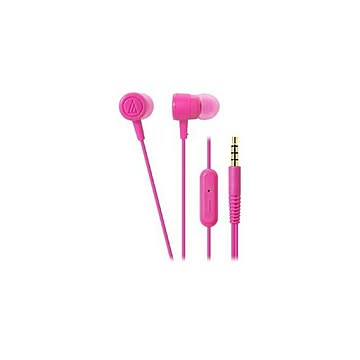 （まとめ） Audio-Technica オーディオテクニカ スマートフォン用インナーイヤーヘッドホン 「dip neon color」 （ピンク） ATH-CKL220iS-PK 【×3セット】