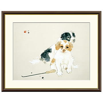 額絵 爐邊 竹内栖鳳 61x49.5cm 三幸