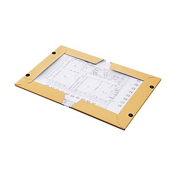 （まとめ） TANOSEE 図面ファイル（クラフトタイプ） A3 2つ折 背幅28mm 1セット（5冊） 【×2セット】