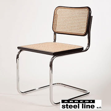 チェスカチェア　肘なし　マルセルブロイヤー　イタリア製　スティールライン社