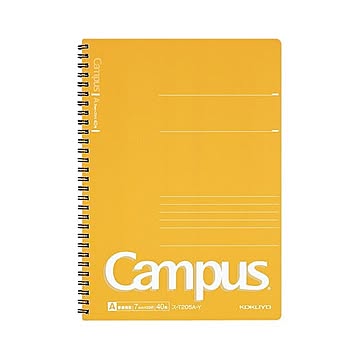 （まとめ）コクヨ キャンパスツインリングノート（PP表紙）セミB5 A罫 40枚 黄色 ス-T205A-Y 1セット（5冊）【×5セット】