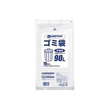 （まとめ）ジョインテックス ゴミ袋 LDD半透明 90L 10枚 N209J-90【×10セット】