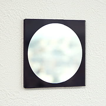 ミラー 15×15cm 鏡 モザイクミラー 薄型 エクステリア ガーデニング ブラック 黒 おしゃれ 一人暮らし 北欧 【OG】 プレゼント ギフト グランデ