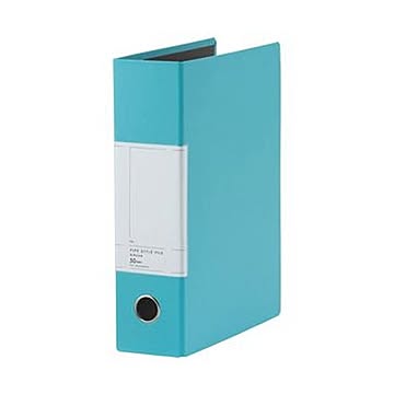 （まとめ）TANOSEE 両開きパイプ式ファイルSt A4タテ 500枚収容 50mmとじ 背幅77mm スカイブルー 1セット（10冊）【×3セット】