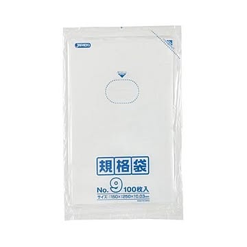 規格袋 9号100枚入03LLD透明 K09 （80袋×5ケース）合計400袋セット 38-454