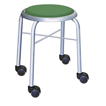 スタッキングチェア 4脚セット グリーン×シルバー 幅32cm 日本製 スチールパイプ