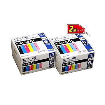 ワールドビジネスサプライ Luna Life エプソン用 互換インクカートリッジ IC6CL80L 6本パック×2 お買得セット LN EP80/6P*2PCS