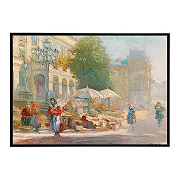 世界の古い絵画 レトロポスター デジタルリマスターMarket in Lviv インテリア【bn-poster-3806】