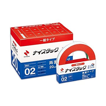(まとめ) ニチバン ナイスタック 再生紙両面テープ ブンボックス 大巻 20mm×20m NWBB-20 1パック(6巻)  【×5セット】