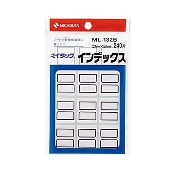 （まとめ） ニチバン マイタック インデックス 紙ラベル 中 23×29mm 青枠 ML-132B 1パック（240片：12片×20シート） 【×30セット】