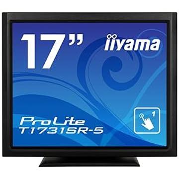 iiyama 17型タッチパネル液晶ディスプレイ ProLite T1731SR-5（抵抗膜方式／USB通信／シングルタッチ／防塵防滴／D-SUB／HDMI／DP） ブラック T1731SR-B5