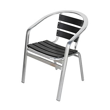 ダルトン アルミニウム カフェチェア ブラック 完成品 H845-1023BK 幅550x奥行550x高さ740mm