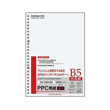 (まとめ）PPC用紙（共用紙） B5 26穴 100枚×25冊／箱【×3セット】