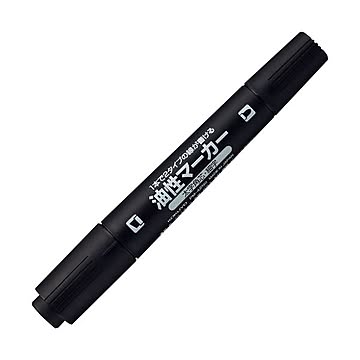 （まとめ）コクヨ 再生樹脂油性マーカーツイン太字+細字 黒 PM-42ND 1セット（10本）【×5セット】