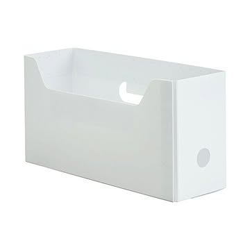 （まとめ）TANOSEE PP製ボックスファイル（組み立て式）A4ヨコ ショートサイズ ホワイト 1セット（10個）【×2セット】