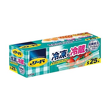 （まとめ）ライオン リード冷凍も冷蔵も新鮮保存バッグ ダブルジッパー S 1パック（25枚）【×20セット】