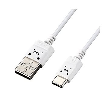 (まとめ) エレコム USB-Cケーブル Type-Cケーブル スリム 極細 A-C 1m スマホ充電ケーブル ホワイトフェイス MPA-ACX10WF 【×2セット】