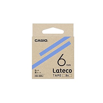 （まとめ） カシオ ラベルライター Lateco 詰め替え用テープ 6mm 青テープ 黒文字 【×5セット】