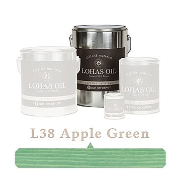 国産自然塗料 LOHAS material（ロハスマテリアル） LOHAS OIL（ロハスオイル） カラー L38：アップルグリーン
