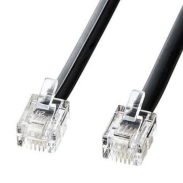 サンワサプライ モジュラーケーブル(黒) TEL-N1-7BKN2 管理No. 4969887760222