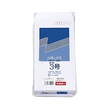 （まとめ） 高春堂 内地紋付ホワイト封筒 長3 100g 100枚入 【×5セット】