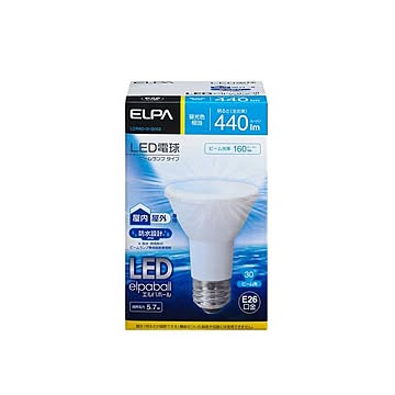 （まとめ） ELPA LED電球 ビーム球形 440ルーメン E26 昼光色 LDR6D-W-G052 【×2セット】