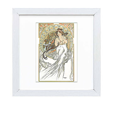 Alfons Mucha（アルフォンス ミュシャ） 芸術：音楽 アートポスター（フレーム付き） m11464