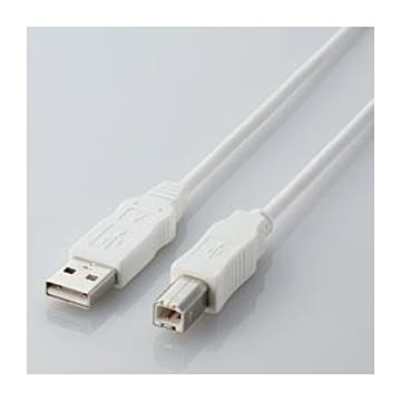 (まとめ)エレコム エコUSBケーブル(A-B・5m) USB2-ECO50WH【×3セット】