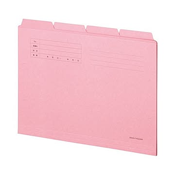(まとめ) TANOSEE カットフォルダー4山 A4 ピンク 1組（4冊）  【×30セット】