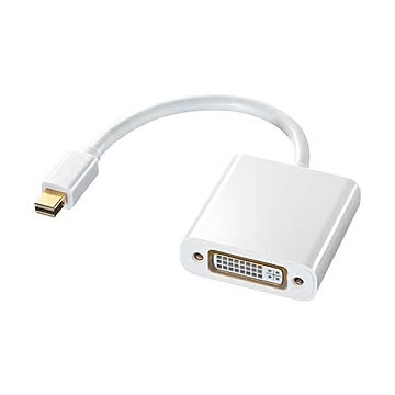 (まとめ）サンワサプライ MiniDisplayPort-DVI変換アダプタ ホワイト AD-MDPDVA01 1個【×3セット】