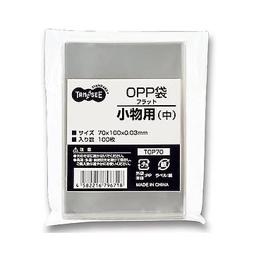 （まとめ） TANOSEE OPP袋 フラット 小物用（中） 70×100mm 1セット（1000枚：100枚×10パック） 【×3セット】