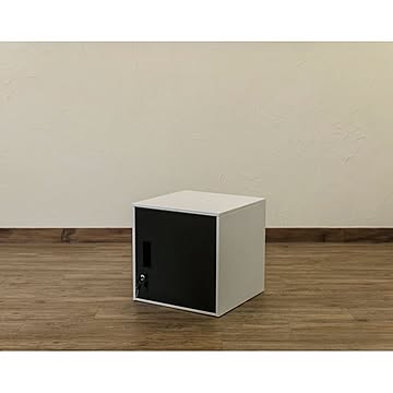 鍵付きロッカー キューブBOX スチール製 縦横連結可 幅38cm ブラック