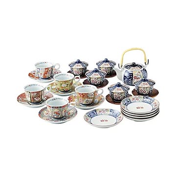 古伊万里春秋絵変わり 珈琲＆茶菓揃（茶托付）