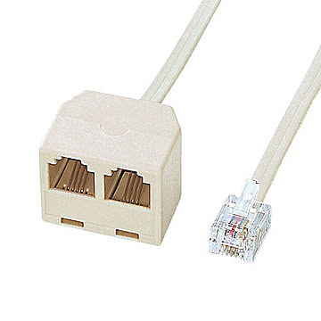 サンワサプライ 電話延長分配ケーブル TEL-Y9-2K2 管理No. 4969887763827