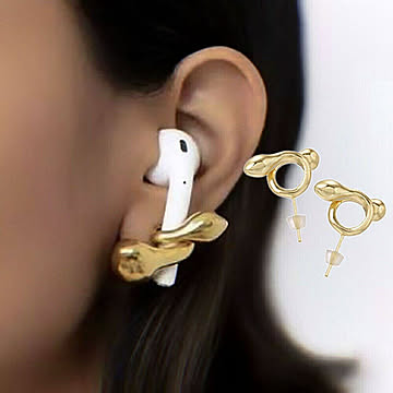 【在庫限り】ピアス AirPods 用 輪っか 両耳用 ゴールド アクセサリー シンプル ワイヤレスイヤホン用 エアポッド 個性的 レディース かわいい 大人 金色 シンプル