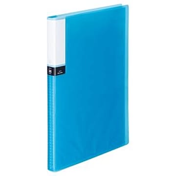 （まとめ） TANOSEE クリアブック（透明表紙） A4タテ 36ポケット 背幅20mm ブルー 1冊 【×10セット】