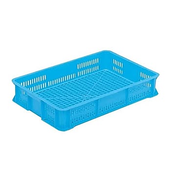 【5個セット】 リステナー/網目コンテナボックス ブルー メッシュ構造 〔みかん 果物 野菜等収穫 保管 保存 物流〕【代引不可】