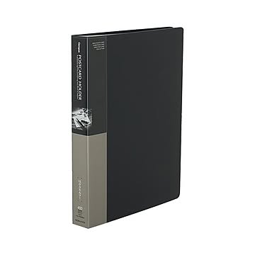 コクヨ ポストカードホルダー固定式A4タテ 200枚収容 ダークグレー ハセ-230NDM 1セット4冊