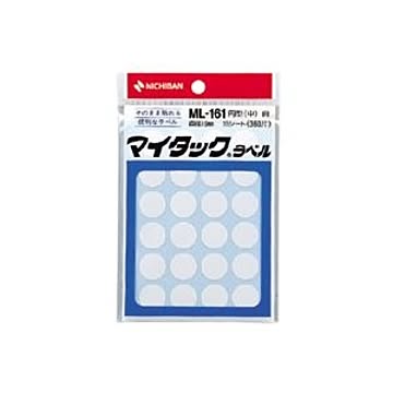 （まとめ） ニチバン カラーラベル 一般用 ML-161 一般用（単色） 16mm径 ML-1615 白 1P入 【×10セット】